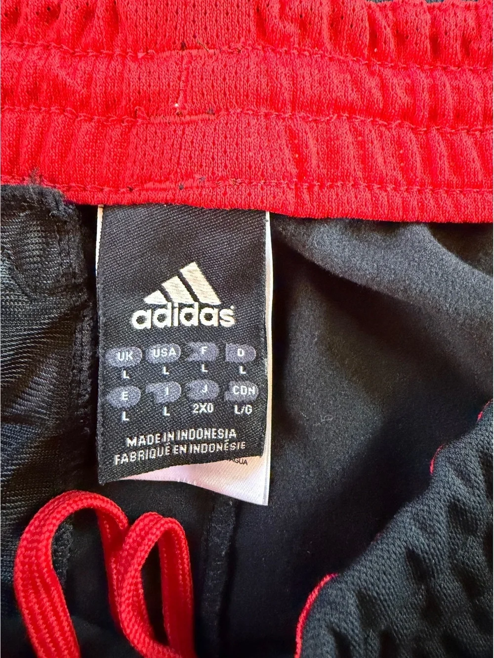 Adidas Men's Large Black 3-Stripe Track Pants Zip Pocket